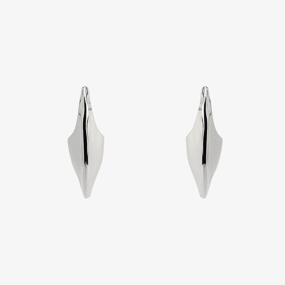 Zara Silver Metal Half Hoop Earrings